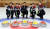 여자컬링국가대표. 왼쪽부터 김민지, 김수진, 이승준 코치, 김혜린, 양태이. 김상선 기자