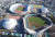 아래쪽 큰 운동장이 한화생명이글스파크, 왼쪽 위가 새 야구장이 들어설 한밭종합운동장. [연합뉴스]