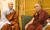 일본을 방문한 티베트의 달라이 라마 14세(오른쪽)가 현각 스님과 이야기를 나누고 있다. [중앙포토]