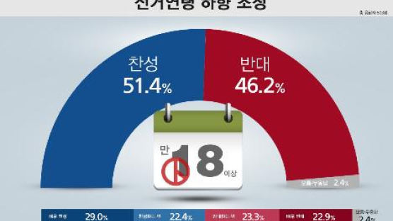 '만 18세 이상' 선거연령 하향…찬성 51% vs 반대 46%