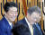 지난해 11월 파푸아뉴기니에서 열린 &#39;ABAC과의 대화&#39; 참석한 문 대통령과 아베 일본 총리.[연합뉴스] 