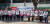 김동욱 한국서예퍼포먼스협회 상임 고문이 1일 포항시외버스터미널 앞에서 포항지진 특별법 제정을 촉구하는 퍼포먼스를 펼치고 있다. [뉴스1]