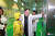  4일 김정은 국무위원장이 삼지연군에 위치한 감자가공공장을 시찰하고 있다. [조선중앙통신=연합뉴스]