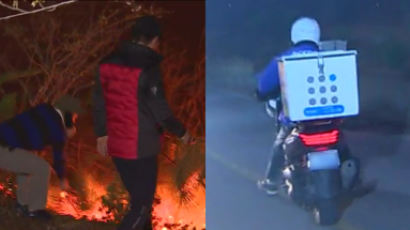 불길 휩싸인 속초 시내에서 오토바이 배달원들이 한 행동 