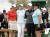 오거스타 내셔널 여자 아마추어 개막식에서 시타를 한 LPGA 레전드 로레나 오초아, 안니카 소렌스탐, 박세리, 낸시 로페스(왼쪽부터). [UPI=연합뉴스]
