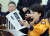 이재정 더불어민주당 의원이 9일 서울 여의도 국회에서 열린 행정안전위원회 전체회의에 소방복을 입고 참석해 있다. 김경록 기자 / 20190409