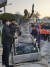 12일 오후6시15분쯤 부산 동구 초량동 정발장군 동상 인근에 설치돼 있던 강제징용노동자상이 부산시의 행정대집행으로 철거되고 있다. [뉴스1]