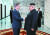 문재인 대통령과 북한 김정은 국무위원장이 지난해 5월 26일 오후 판문점 북측 통일각에서 정상회담을 하기 앞서 악수를 하고 있다.  2018.5.26 [청와대 제공]