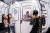 방문객들이 지하철 테마 공간에서 웹툰 ‘옥수역 귀신’을 VR로 체험하고 있다. 