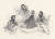리스트의 음악 모임. 왼쪽부터 요세프 크리후버(화가), 베를리오즈, 체르니, 리스트, 하인리히 에른스트. 크리후버 그림, 석판화. 1846. [그림 Wikimedia Commons (Public Domain)]