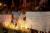 21일 파키스탄 카라치에서 시민들이 종교에 의한 테러를 규탄하며 밤샘 집회를 열고 있다. [AP=연합뉴스]