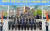 제49기 의무사관 및 제16기 수의사관 임관식이 열린 19일 오후 대전 자운대 국군의무학교에서 정경두 국방장관을 비롯한 각군 참모총장과 이날 수상자들이 기념사진을 찍고 있다. 프리랜서 김성태
