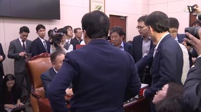 [영상]사개특위 패스트트랙 지정 뒤 민주당은 '손뼉' 한국당은 '주먹'