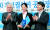 새정치민주연합 권은희 후보(광주 광산을·가운데)가 2014년 7월 11일 공천장을 받고 김한길(왼쪽)·안철수 공동대표의 축하를 받고 있다. 