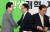 정동영 민주평화당 대표가 2일 서울 여의도 국회에서 열린 의원총회에서 박지원 의원과 인사를 하고 있다. [뉴스1]