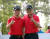 김대현(왼쪽)과 이승엽은 타이거 우즈 처럼 검정 모자바지에 붉은색 상의를 입었다. [사진 KPGA]