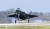 한국 공군의 첫 스텔스 전투기 F-35A가 지난 3월 29일 오후 청주 공군기지에 착륙하고 있다. [연합뉴스]