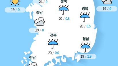 [실시간 전국 날씨] 오후 12시 현재 대체로 흐리고 곳에 따라 비