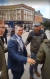 국우단체 &#39;영국수호리그(EDL)&#39;의 창설자인 토미 로빈슨(왼쪽 둘째)이 지난 2일 유럽의회 선거유세 도중 밀크셰이크에 맞았다. [사지 유튜브 캡처]