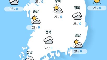 [실시간 전국 날씨] 오후 6시 현재 대체로 흐리고 곳에 따라 비