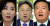 강기정 청와대 정무수석(가운데)이 11일 정당해산 국민청원에 대한 답변을 내놓은 것에 대해 자유한국당 나경원 원내대표(왼쪽)과 민경욱 대변인이 비판했다. [사진 청와대 페이스북 캡처·연합뉴스·뉴스1]