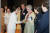 과거 2000년도 제37회 전국여성대회에 참가해 수상자들과 악수했던 고 이희호 여사의 모습. [중앙포토]