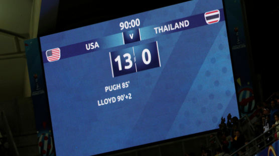 미국, 여자월드컵 태국에 13-0... 대회 사상 최다골 기록