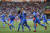  우크라이나 공격수 블라디슬라프 수프리아하(가운데)가 U-20 월드컵 결승 한국과의 경기에서 전반 동점골을 넣은 뒤 동료들과 기뻐하고 있다. [AP=연합뉴스]