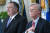 마이크 폼페이오 미 국무장관(왼쪽)과 존 볼턴 백악관 국가안보보좌관이 20일(현지시간) 백악관에서 열린 미-캐나다 정상회담에 배석해 있다. [EPA=연합뉴스] 