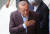  23일 이스탄불 시장 재선거 투표에 참여해 예를 표하고 있는 에르도안 터키 대통령. [EPA=연합뉴스]