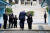 도널드 트럼프 미국 대통령이 30일 오후 판문점에서 김정은 북한 국무위원장과 만나 인사한 뒤 미국 대통령 중 사상 처음으로 군사분계선을 넘어 북측으로 향하고 있다. 청와대사진기자단
