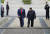 도널드 트럼프 미국 대통령과 북한 김정은 국무위원장이 30일 오후 판문점 군사분계선 북측 지역에서 인사한 뒤 남측으로 향하고 있다. [연합뉴스]