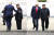 도널드 트럼프 미국 대통령과 북한 김정은 국무위원장이 30일 오후 판문점 군사분계선을 넘어 북측으로 함께 걸어갔다 다시 되돌아오고 있다.청와대사진기자단
