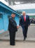 북한 김정은 국무위원장이 지난달 30일 판문점에서 군사분계선을 넘는 도널드 트럼프 미국 대통령을 맞이하고 있다. 북측에서 촬영된 사진이다. [사진 노동신문]