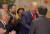 도널드 트럼프 미국 대통령이 지난달 30일 한국 경제인 간담회에 참석해 대기업 총수들과 대화하고 있다. [연합뉴스]