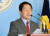 주광덕 자유한국당 의원이 5일 서울 여의도 국회 정론관에서 기자회견을 하고 있다. [뉴스1]