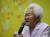 10일 오후 서울 종로구 옛 주한일본대사관 앞에서 열린 일본군 성노예제 문제 해결을 위한 정기 수요시위에서 이옥선 할머니가 발언하고 있다. [연합뉴스]