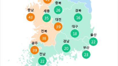 [7월 15일 PM2.5] 오전 6시 전국 초미세먼지 현황