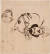 조르주 상드가 그린 캐리커쳐. 쇼팽, 들라크루아와 함께 자기 자신을 그렸다. 프랑스 협회 도서관의 로방줄 컬렉션(Collection Lovenjoul de l&#39;Institut de France) 소장.