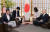 남관표 주일 한국대사(오른쪽)가 19일 일본 외무성에서 고노 다로(河野太郞) 일본 외무상의 말을 듣고 있다.[AFP=연합뉴스] 