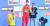 광주 남부대시립국제수영장에서 열린 2019 광주세계수영선수권대회 경영 남자 자유형 400m 결승 시상식에서 2위를 차지한 호주의 맥 호턴(왼쪽)이 도핑 논란에 휩싸인 1위 쑨양(가운데)을 의식한 듯 시상대에 함께 오르지 않은 채 뒷짐을 지고 있다. [뉴스1]