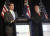 마크 에스퍼 미국 국방장관(왼쪽)과 마이크 폼페이오 국무장관이 4일 호주 시드니에서 장관급 회의 뒤 기자회견을 하고 있다.[AP=연합뉴스]