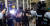 13일 밤 홍콩국제공항에서 진압 경찰이 반송환법 시위대를 향해 최루가스 스프레이를 뿌리고 있다. [로이터=연합뉴스]