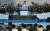 문재인 대통령이 15일 오전 충남 천안시 독립기념관에서 열린 제74주년 광복절 경축식에서 경축사를 하고 있다. [사진 공동기자단]