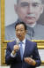 대만의 궈타이밍 훙하이 정밀공업 회장이 타이베이 국민당사에서 기자회견을 하고 있다. [AP=연합뉴스]