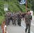 준비체조가 끝난 뒤 군가를 부르며 단체 구보를 하고 있다. 영상캡처 강대석 기자