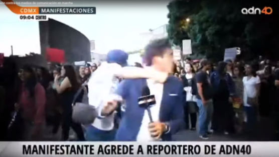 멕시코서 '생중계 기자에 주먹질'…폭행 장면 그대로 방송돼