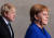 브렉시트로 대립하고 있는 보리스 존슨 영국 총리(왼쪽)와 앙겔라 메르켈 독일 총리 [EPA=연합뉴스]