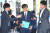 조국 법무부 장관 후보자가 22일 오전 인사청문회 준비 사무실이 마련된 서울 종로구 적선현대빌딩으로 출근하면서 취재진의 질문을 받고 있다. [연합뉴스]