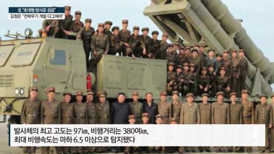 미사일급으로 진화한 북한 방사포…북 매체 "기적" 수퍼방사포 첫 공개
